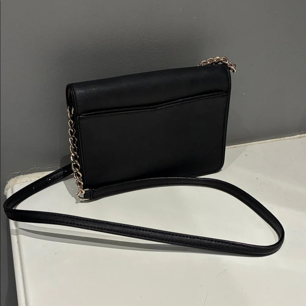 kate spade Black Leather Crossbody with Gold-Tone Chain Accent - Picture 4 of 6